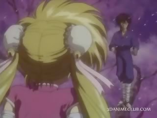 Anime blondinka deity tutulan naked in bed